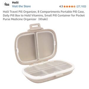 Amazon Khaki Travel Pill Organizer